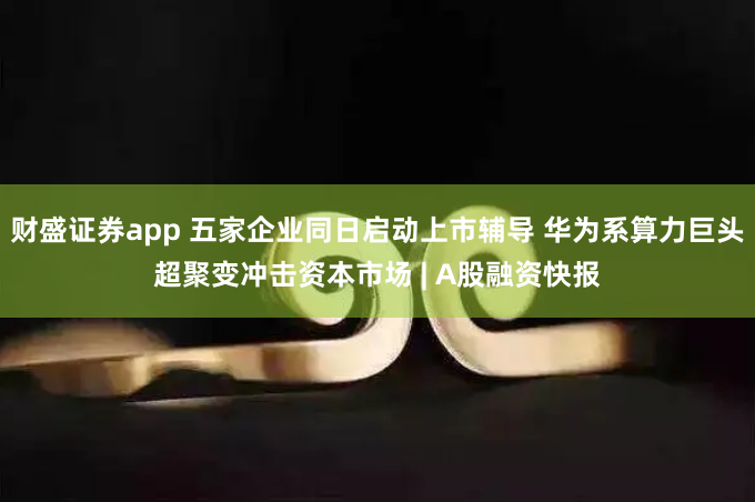 财盛证券app 五家企业同日启动上市辅导 华为系算力巨头超聚变冲击资本市场 | A股融资快报
